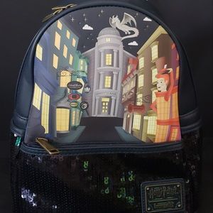 NWT Loungefly Harry Potter Diagon Alley sequin mini backpack